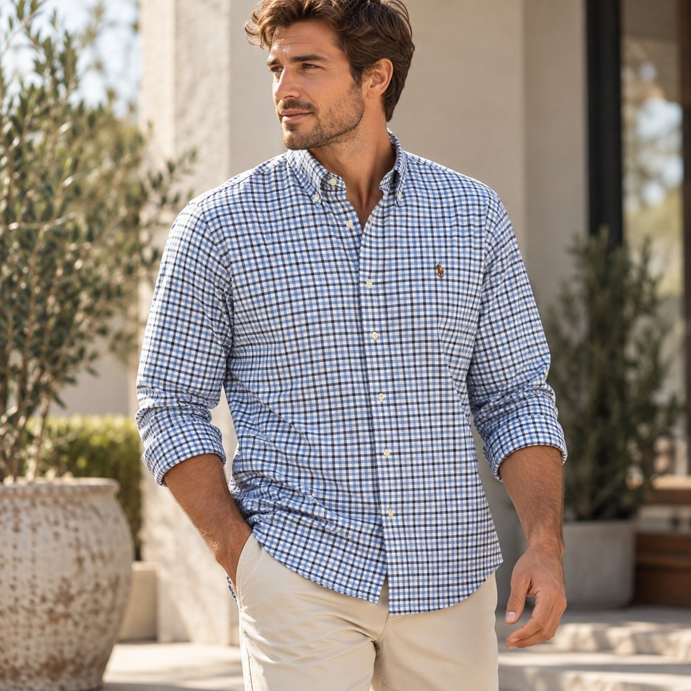 Ralph Lauren Shirt Mens‎ XL Blue Button Down Preppy Classic Gingham